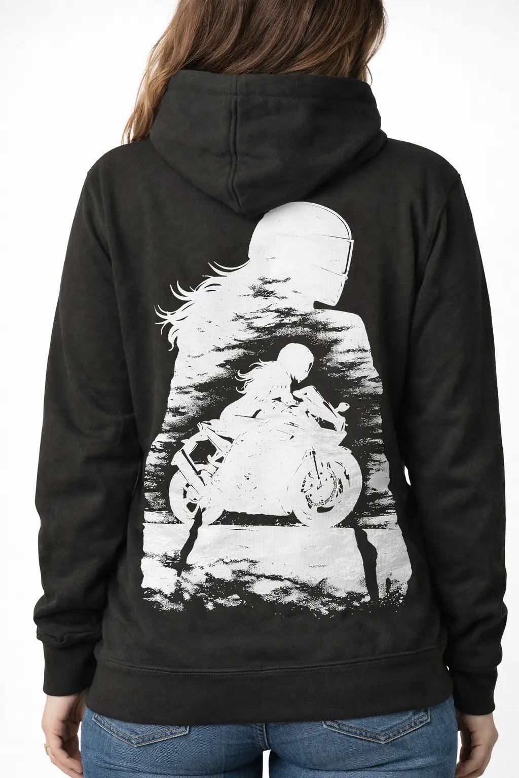 Woman Rider Hoodie Infinity Custom Designs LLC