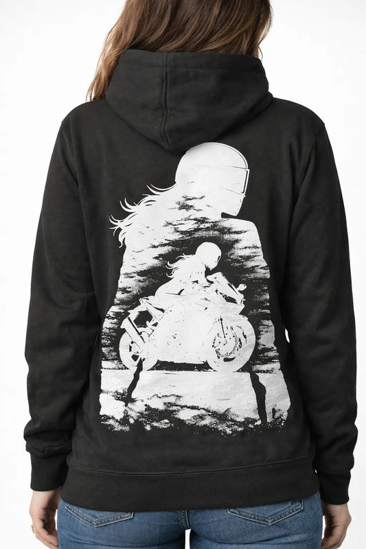 Woman Rider Hoodie Infinity Custom Designs LLC