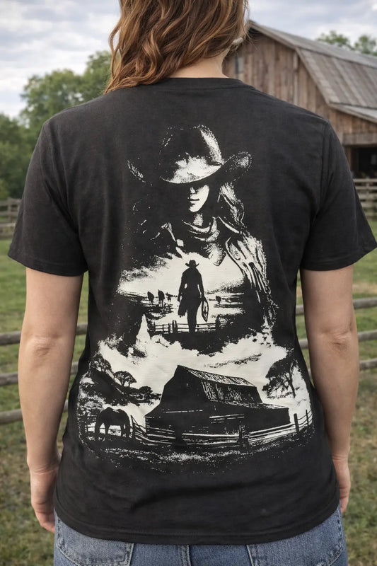 Cowgirl Silhouette T-shirt Infinity Custom Designs LLC