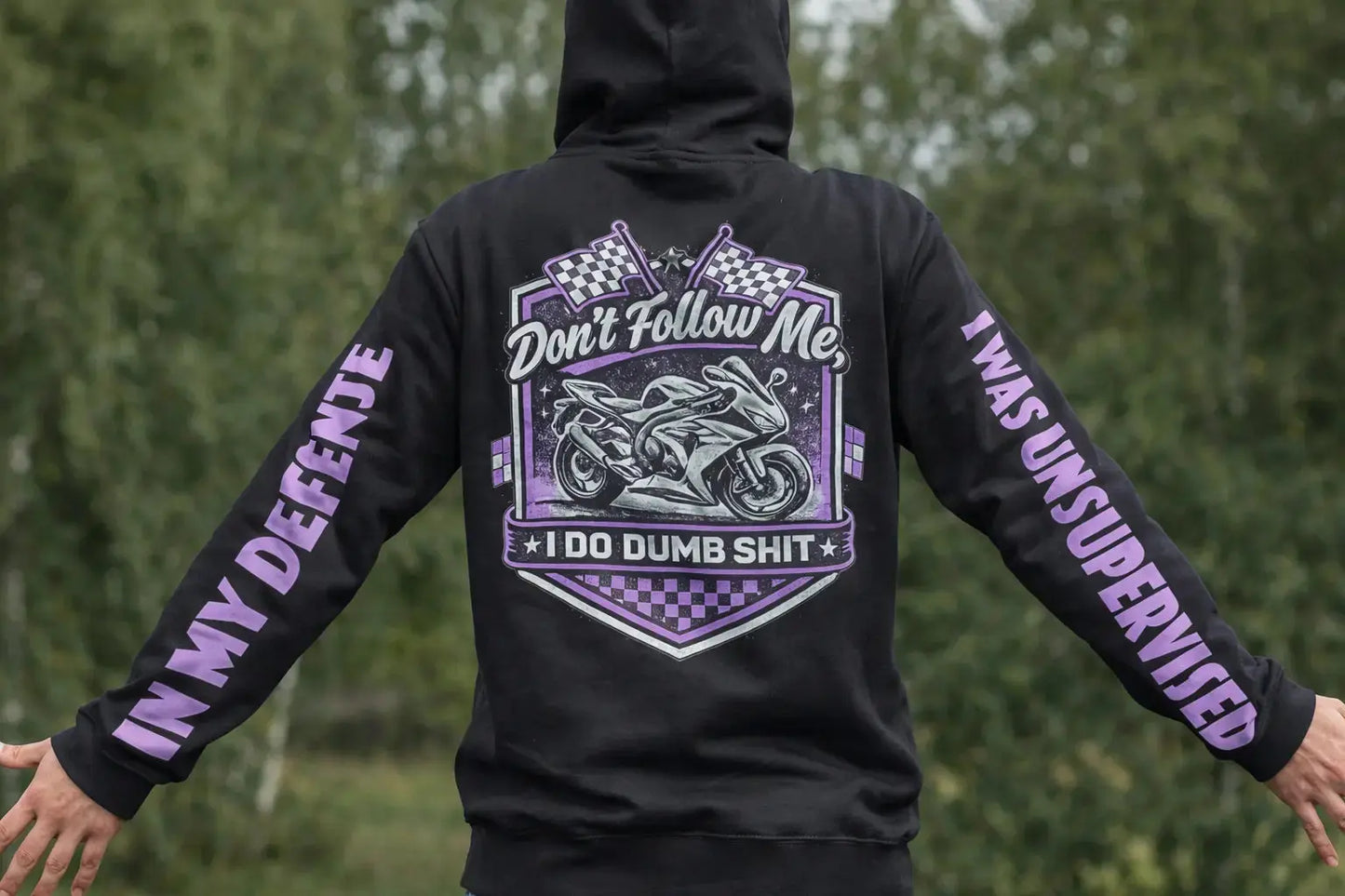 Purple Don't Follow Me Hoodie Infinity Custom Designs LLC