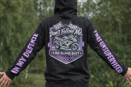 Purple Don't Follow Me Hoodie Infinity Custom Designs LLC