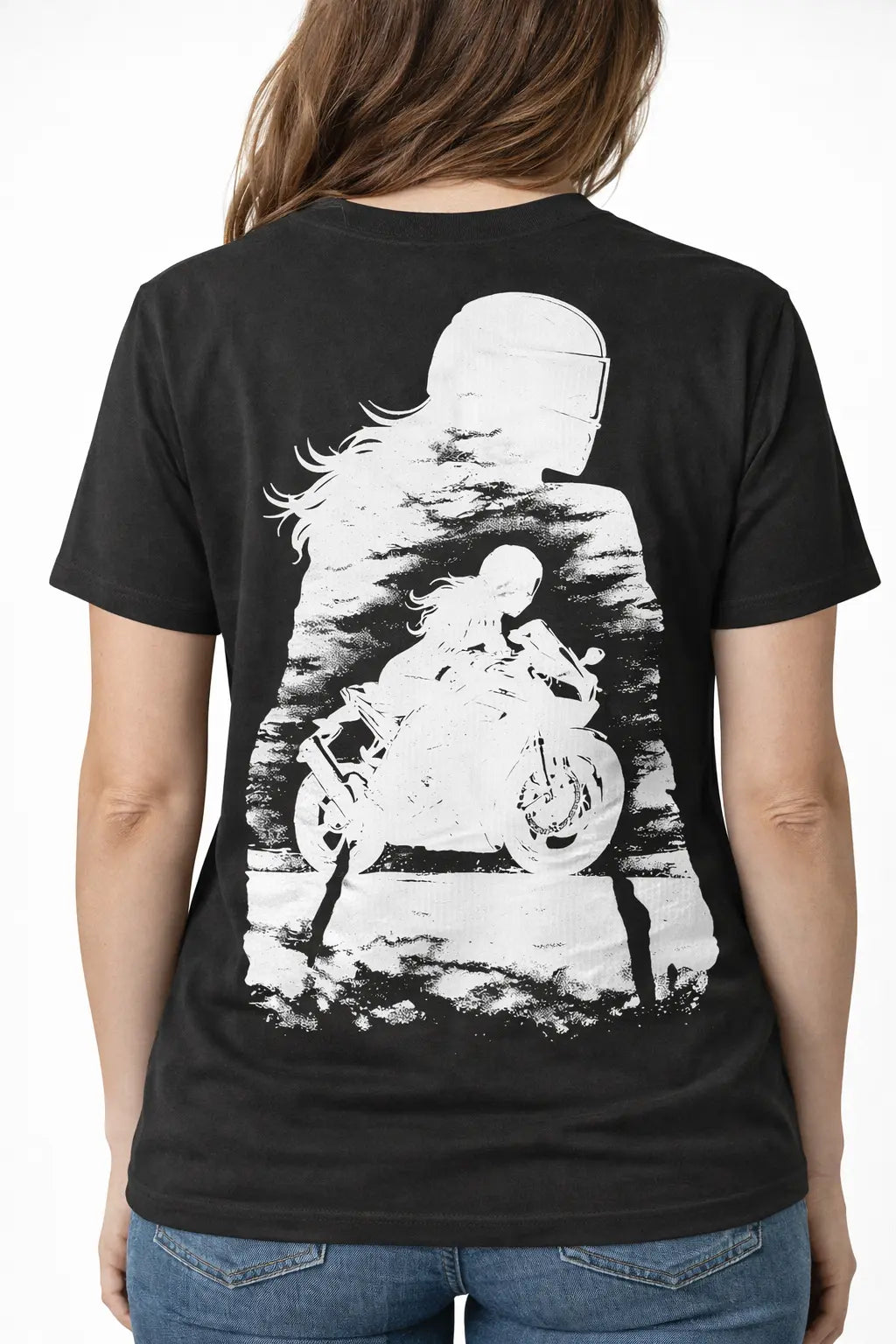 Female Rider Silhouette T-shirt Infinity Custom Designs LLC